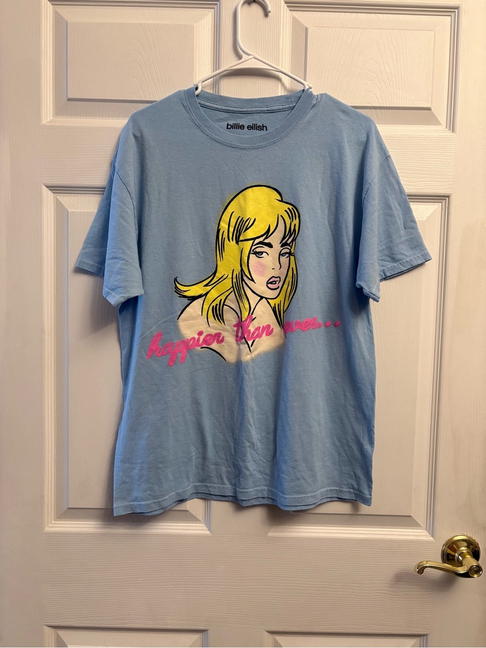 Billie Eilish Light Blue "Happier Than Ever" Graphic Tee